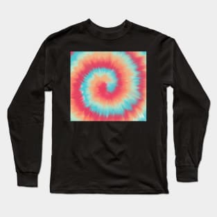 Blue and Red Tie Dye Long Sleeve T-Shirt